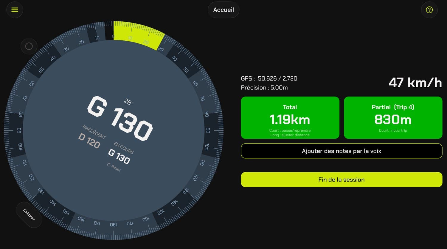 Startscherm van de app