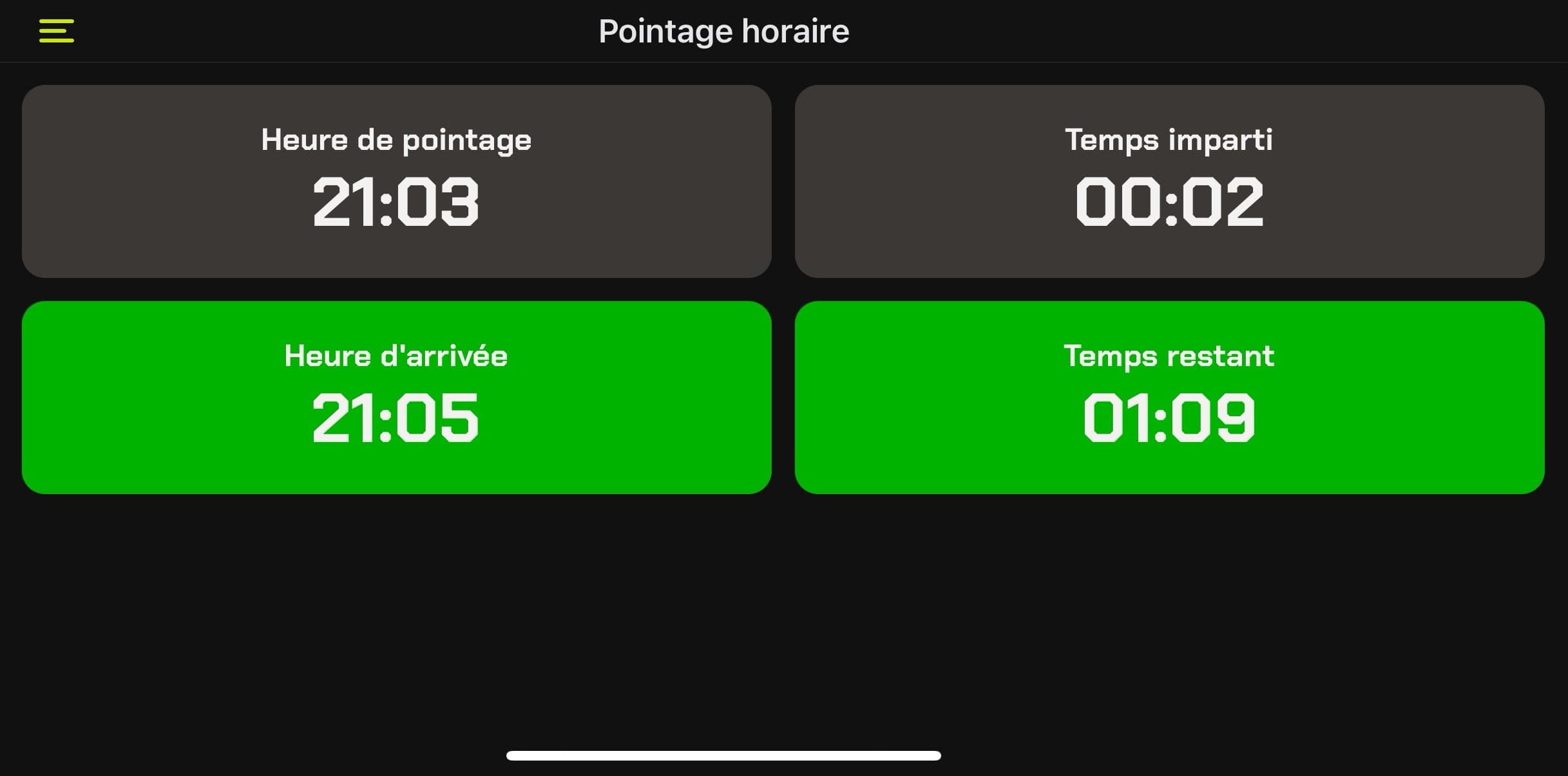 Pointage horaire