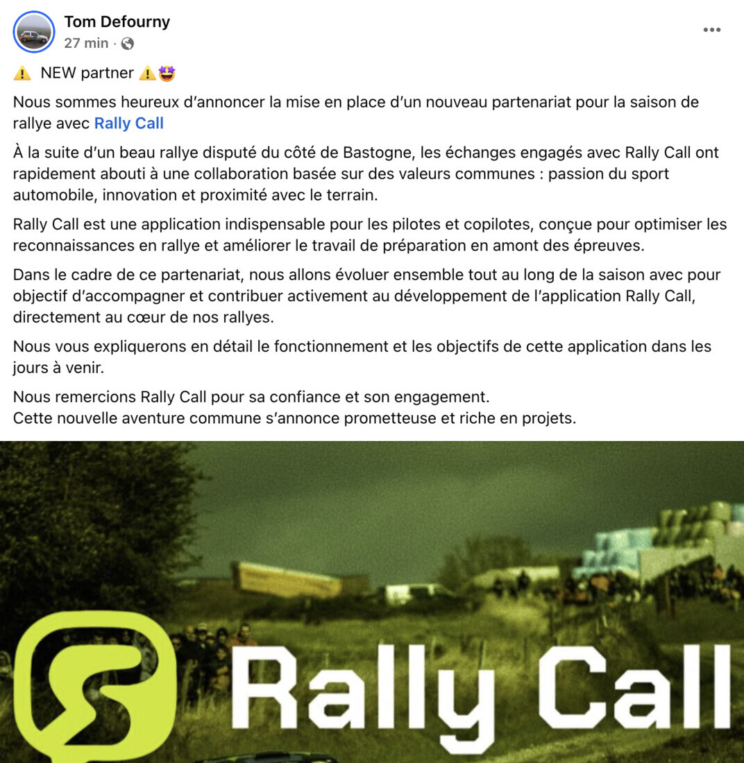 Partenariat avec Tom Defourny en Belgique 2026